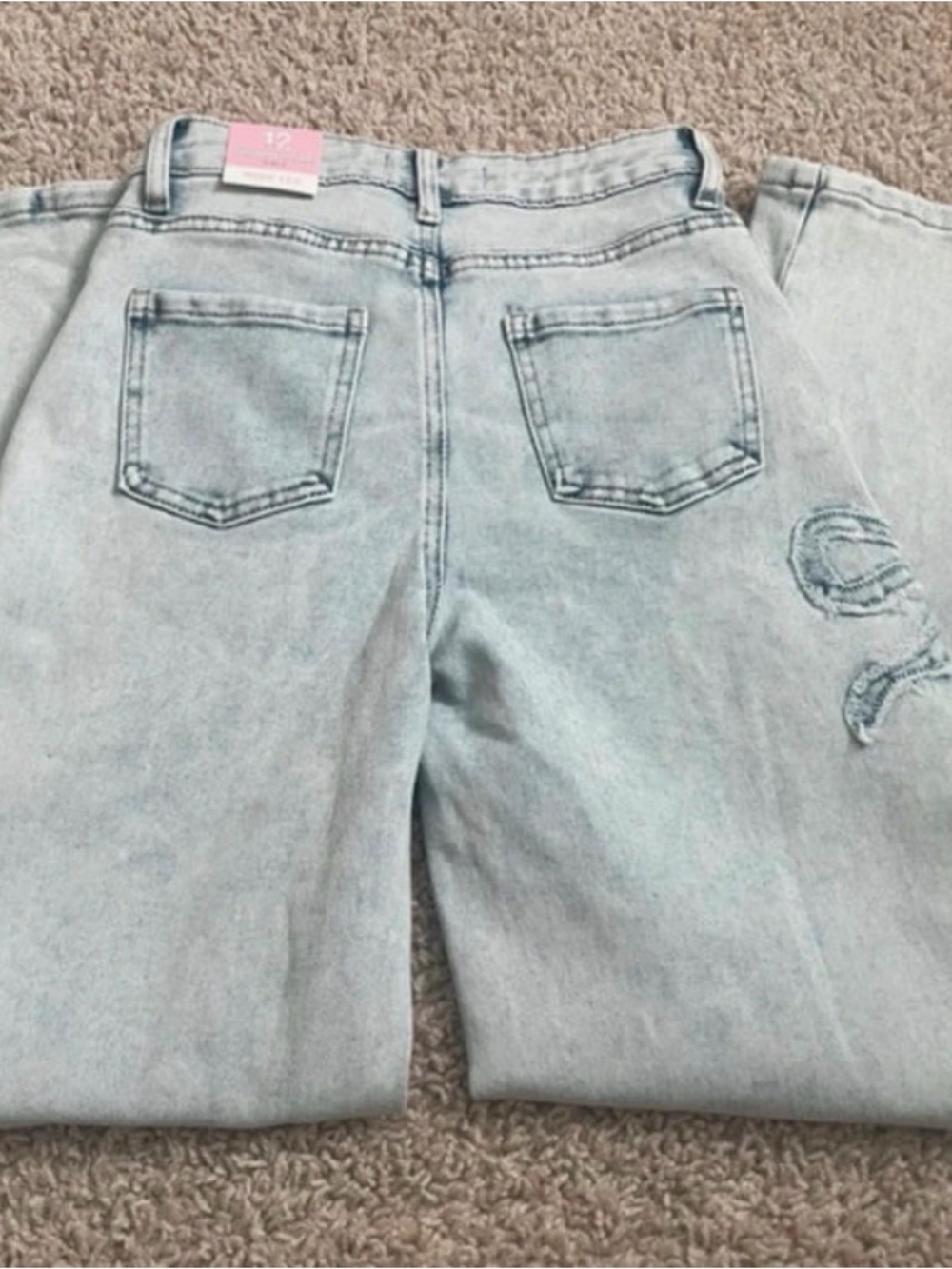 Kids Light Wash Denim Jeans with Back Pockets